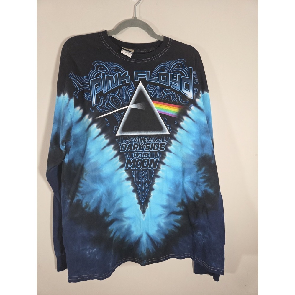 Pink Floyd Dark Side of the Moon Liquid Blue Long‎ Sleeve Tie Dye XL